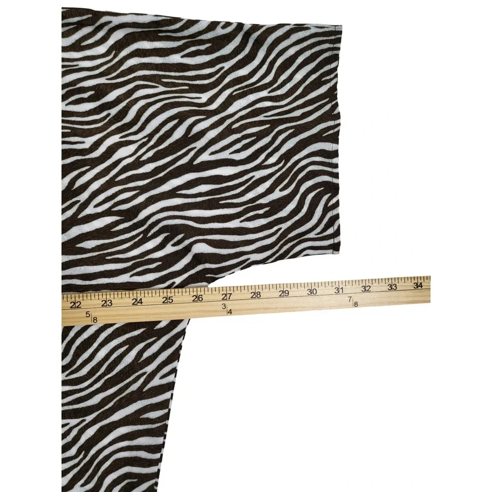 Michael Michael Kors Zebra Print Side Tie Blouse Brown White M Relaxed Luxury